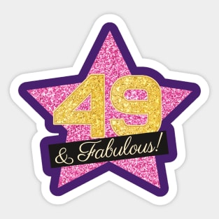 49th Birthday Gifts Women Fabulous - Pink Gold Sticker